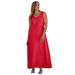 Plus Size Women's Stretch Cotton Tank Maxi Dress by Jessica London in Vivid Red (Size 18/20)