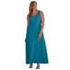 Plus Size Women's Stretch Cotton Tank Maxi Dress by Jessica London in Deep Teal (Size 26/28)