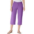 Plus Size Women's Perfect 5-Pocket Relaxed Capri With Back Elastic by Woman Within in Pretty Violet (Size 34 W)