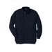 Men's Big & Tall Quilted henley snapped pullover sweatshirt by KingSize in Black (Size 2XL)