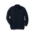 Men's Big & Tall Quilted henley snapped pullover sweatshirt by KingSize in Black (Size 4XL)