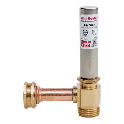 Sioux Chief 660-HB MiniRester AA Tee Water Hammer Arrestor with 3/4" Male Thread and 3/4" Female Thread Connection