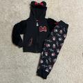 Disney Matching Sets | Disney Minnie Matching Hoodie And Pant Set Size 2t | Color: Black/Red | Size: 2tg