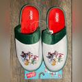 Disney Shoes | New ~ Disney ~ Mickey & Friends ~ Holiday Slipper ~ Men’s 11/12 ~ Slip On ~ Nwt | Color: Green/White | Size: 11.5