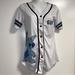 Disney Tops | Disney’s Lilo & Stitch Baseball Jersey Shirt Size S | Color: Blue/White | Size: S