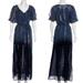 Anthropologie Dresses | Anthropologie Tryb 212 Metallic Rainbow Stripe Longline Tunic Caftan Dress Small | Color: Blue | Size: S