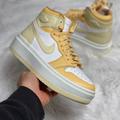 Nike Shoes | Nike Air Jordan 1 Elevate High Womens Casual Shoes Gold Dn3253-200 Vnds Size 8.5 | Color: Gold/White | Size: 8.5