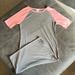 Lularoe Dresses | Lularue Pink And Grey Fitted Dress | Color: Gray/Pink | Size: M
