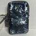 Coach Bags | Coach Poppy Blue Sequin Wristlet Leather Trim | Color: Blue | Size: Os