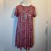 Lularoe Dresses | Lularoe Carly Dress Red With Silver Overlay - S | Color: Red/Silver | Size: S