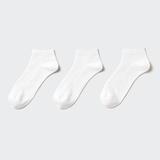 Women's Ribbed Short Socks (3 Pairs) with Deodorizing | White | US W 7.5-10 | UNIQLO US