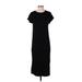 Old Navy Casual Dress - Sheath Crew Neck Short sleeves: Black Solid Dresses - Women's Size X-Small