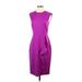 J.Crew Cocktail Dress - Sheath Crew Neck Sleeveless: Purple Print Dresses - Women's Size 2