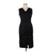 Juliet Roses Casual Dress - Sheath V Neck Sleeveless: Black Print Dresses - Women's Size X-Large