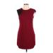 Trina Turk Casual Dress - Shift: Burgundy Color Block Dresses - Women's Size 6