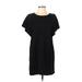Zara W&B Collection Casual Dress - Shift Scoop Neck Short sleeves: Black Print Dresses - Women's Size Large
