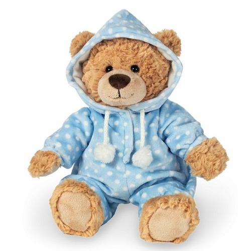 Teddy Hermann 91387 - Schlafanzugbär, Bär im blauen Schlafanzug, 30 cm - Teddy Hermann