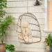 Indoor Outdoor Egg Swing Chair Without Stand, Patio Wicker Rattan Hanging Chair w/Cushion, Foldable Hammock Chair Basket Chair