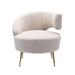 Irregular Accent Chairs Beige Right Arm Chairs Club Barrel Chairs Side Chairs Living Room Single Loung Chairs with Metal Legs