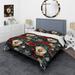 Designart "Blue And Red Poppy Flowers Pattern III" Red Cottage Bedding Set With Shams