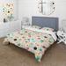 Designart "Blue And Beige Funky Polka Dot Delights I" Blue Abstract Bedding Cover Set With 2 Shams