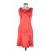 DressBarn Casual Dress - Party Scoop Neck Sleeveless: Red Print Dresses - Women's Size 6