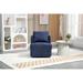 Swivel Barrel Chair Comfy Wingback Chairs Round Accent Sofa Chair Navy Boucle Club Chair Lounge Chair for Living Room