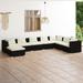 vidaXL Patio Lounge Set Outdoor Sectional Sofa Set Table Garden Poly Rattan - 27.6" x 27.6" x 23.8"