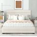 Queen Upholstered Platform Bed with Twin Size Trundle and 2 Drawers