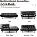 Convertible Futon Sleeper Sofa Bed PU Leather Adjustable Loveseat