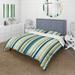 Designart "Jungle Green And Yellow Striped Pattern II" Yellow Modern Bedding Cover Set With 2 Shams