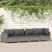 vidaXL 2 Piece Patio Lounge Set with Cushions Gray Poly Rattan