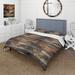 Designart "Rustic County Planked Wood I" Abstract Bedding Cover Set With 2 Shams
