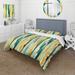 Designart "Jungle Green And Yellow Striped Pattern" Yellow Modern Bedding Cover Set With 2 Shams