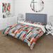 Designart "Urban Chic Striped Pattern" Orange Modern Bed Cover Set With 2 Shams