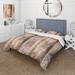 Designart "Farmhouse Planks Pink Striped Pattern" Modern Bedding Set With Shams