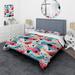 Designart "Pink And Blue 1950S Trendy Patterns I" Blue Modern Bedding Cover Set With 2 Shams