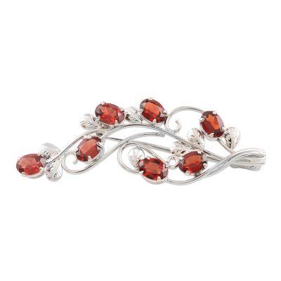 Eternal Dream,'Rhodium-Plated Sterling Silver Garnet Brooch'