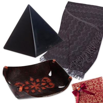 Urban Edge,'Handcrafted Black and Grey Curated Gift Set from the Andes'