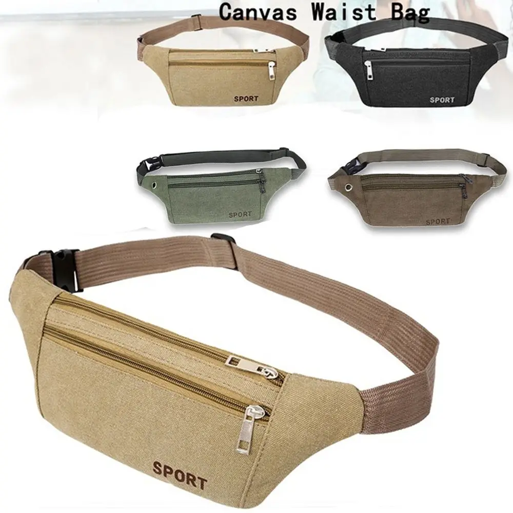 Sac banane multi-poches pour hommes et femmes, sac à main en toile, sacs de ceinture, portefeuille décontracté, sac à main en poudre, nouvelle mode