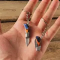 Porte-clés de camping à petite lame portable couteau de poche pliant porte-clés en acier