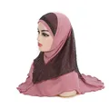 Foulard hijab musulman pour adultes ou grandes filles taille moyenne 70x60cm foulard islamique