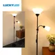 LUCKYLED-Lampadaire LED avec base d'ampoule Angle nordique Lampadaire à double tête Salon