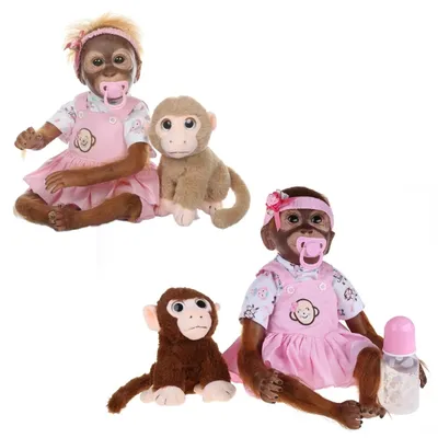 Poupées bébé 20.5 pouces joli singe jouet corporel en coton Silicone doux