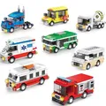 Décennie s de construction City Series pour enfants bus scolaire camping-car modèle de camion