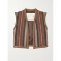 Giuliva Heritage - + Net Sustain Lia Striped Herringbone Wool Vest - Brown