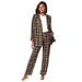 Plus Size Women's Double-Breasted Pantsuit by Jessica London in Chocolate Simple Grid (Size 26 W) Set
