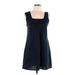 Richard Chai Casual Dress - A-Line Square Sleeveless: Blue Print Dresses - Women's Size Large