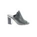 Latigo Mule/Clog: Slip-on Chunky Heel Casual Silver Print Shoes - Women's Size 7 - Open Toe