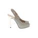 Guess Heels: Pumps Stilleto Glamorous Silver Shoes - Women's Size 6 - Peep Toe